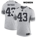 Women's NCAA Ohio State Buckeyes Ryan Batsch #43 College Stitched Authentic Nike Gray Football Jersey CC20O65MV